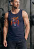 Herren Tank-Top Tiger Print Aufdruck Flammen Sommer Sonnenbrille Kunst Fashion Streetstyle Muskelshirt Neverless®preview