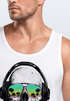 Herren Tank-Top Totenkopf Kopfhörer Musik Party Skull Sonnenbrille Schädel Muskelshirt Muscle Shirt Neverless®preview
