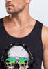 Herren Tank-Top Totenkopf Kopfhörer Musik Party Skull Sonnenbrille Schädel Muskelshirt Muscle Shirt Neverless®preview