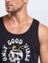 Herren Tank-Top Totenkopf Schrift Only Good Vibes Skull Summer Sommer Retro Vintage Muskelshirt Muscle Shirt Neverless®preview
