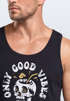 Herren Tank-Top Totenkopf Schrift Only Good Vibes Skull Summer Sommer Retro Vintage Muskelshirt Muscle Shirt Neverless®preview