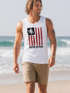 Herren Tank-Top USA Amerika Surfing California Flagge Surf Design Retro Printshirt Aufdruck Muskelshirt Muscle Shirt Neverless®preview