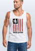 Herren Tank-Top USA Amerika Surfing California Flagge Surf Design Retro Printshirt Aufdruck Muskelshirt Muscle Shirt Neverless®preview