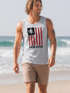 Herren Tank-Top USA Amerika Surfing California Flagge Surf Design Retro Printshirt Aufdruck Muskelshirt Muscle Shirt Neverless®preview