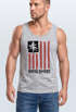 Herren Tank-Top USA Amerika Surfing California Flagge Surf Design Retro Printshirt Aufdruck Muskelshirt Muscle Shirt Neverless®preview