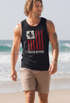 Herren Tank-Top USA Amerika Surfing California Flagge Surf Design Retro Printshirt Aufdruck Muskelshirt Muscle Shirt Neverless®preview