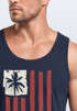 Herren Tank-Top USA Amerika Surfing California Flagge Surf Design Retro Printshirt Aufdruck Muskelshirt Muscle Shirt Neverless®preview