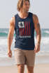 Herren Tank-Top USA Amerika Surfing California Flagge Surf Design Retro Printshirt Aufdruck Muskelshirt Muscle Shirt Neverless®preview