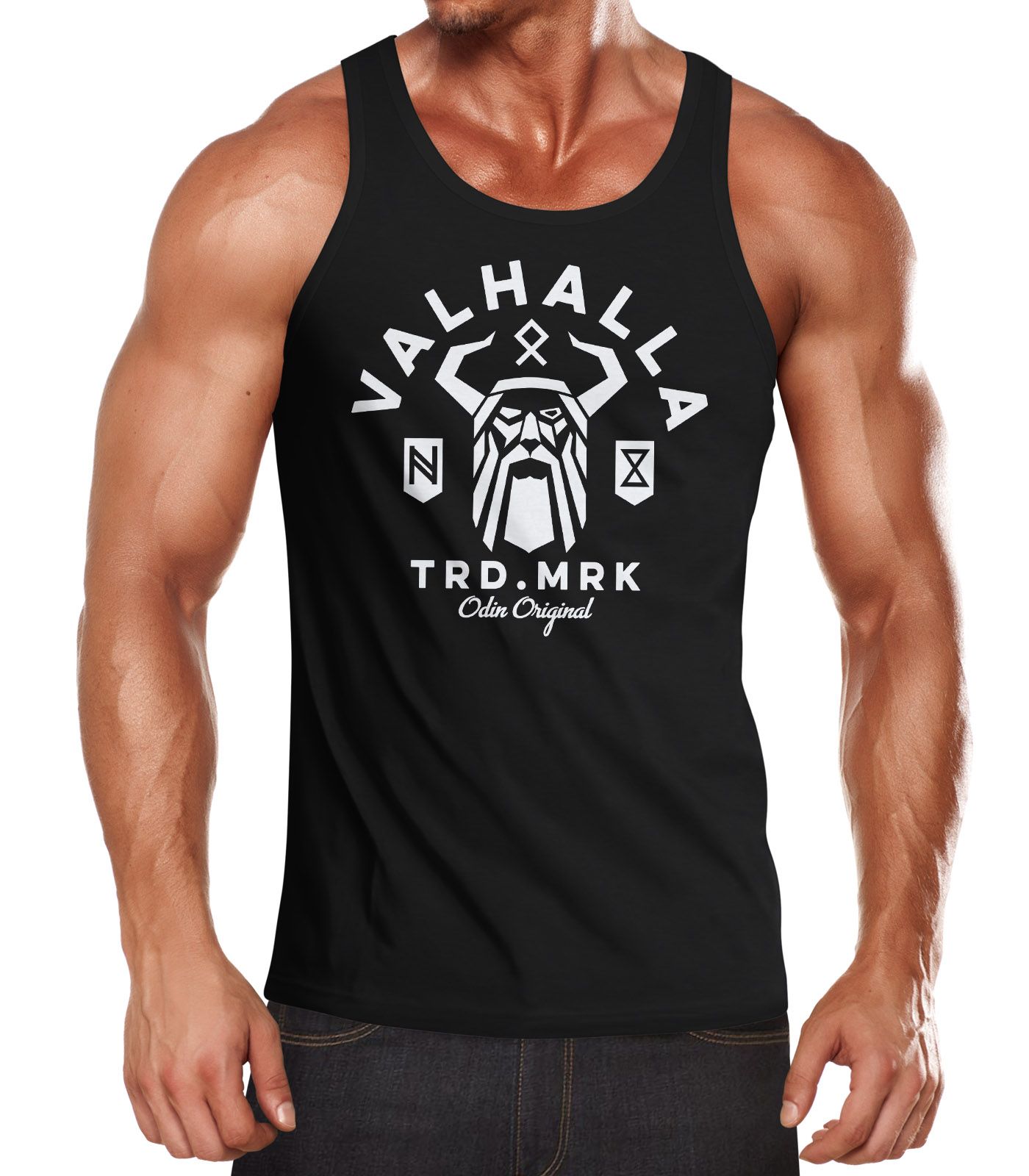 Herren Tank-Top Valhalla Odin Runen Wikinger Muskelshirt Muscle Shirt Neverless®