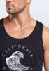 Herren Tank-Top Welle Wave California Ocean Drive Surf Summer Muskelshirt Muscle Shirt Neverless®preview