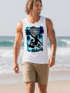Herren Tank-Top Welle Wave Kahuna Tiki Maske Palmen Meer Fashion Streetstyle Muskelshirt Muscle Shirt Neverless®preview