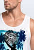Herren Tank-Top Welle Wave Kahuna Tiki Maske Palmen Meer Fashion Streetstyle Muskelshirt Muscle Shirt Neverless®preview