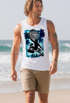 Herren Tank-Top Welle Wave Kahuna Tiki Maske Palmen Meer Fashion Streetstyle Muskelshirt Muscle Shirt Neverless®preview