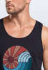 Herren Tank-Top Welle Wave Sonne Sommer Retro Vintage Printshirt Muskelshirt Muscle Shirt Neverless®preview