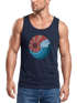 Herren Tank-Top Welle Wave Sonne Sommer Retro Vintage Printshirt Muskelshirt Muscle Shirt Neverless®preview