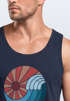 Herren Tank-Top Welle Wave Sonne Sommer Retro Vintage Printshirt Muskelshirt Muscle Shirt Neverless®preview