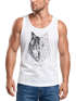 Herren Tank-Top Wolf Polygon Kunst Grafik Tiermotiv Printshirt Muskelshirt Muscle Shirt Neverless®preview