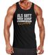 Herren Tanktop Als Gott mich schuf grinste er Fun-Shirt Spruch Statement Ironie Moonworks®preview