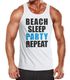 Herren Tanktop Beach Sleep Party Repeat Party  Moonworks®preview