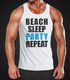 Herren Tanktop Beach Sleep Party Repeat Party  Moonworks®preview