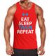 Herren Tanktop Eat Sleep Train Repeat Bodybuilder Fitness Gym Training MoonWorkspreview