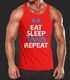 Herren Tanktop Eat Sleep Train Repeat Bodybuilder Fitness Gym Training MoonWorkspreview