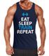 Herren Tanktop Eat Sleep Train Repeat Bodybuilder Fitness Gym Training MoonWorkspreview