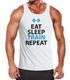 Herren Tanktop - Eat Sleep Train Repeat Bodybuilder Fitness Tank Top - MoonWorkspreview