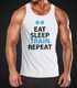 Herren Tanktop - Eat Sleep Train Repeat Bodybuilder Fitness Tank Top - MoonWorkspreview