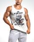 Herren Tanktop Gaming ich altere nicht ich level up! Zocker Sprüche Fun-Shirt Katze Cat Videospiele lustig Moonworks®preview
