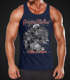 Herren Tanktop King Of The Road Motorrad Biker Skelett Rockabilly Neverless®preview