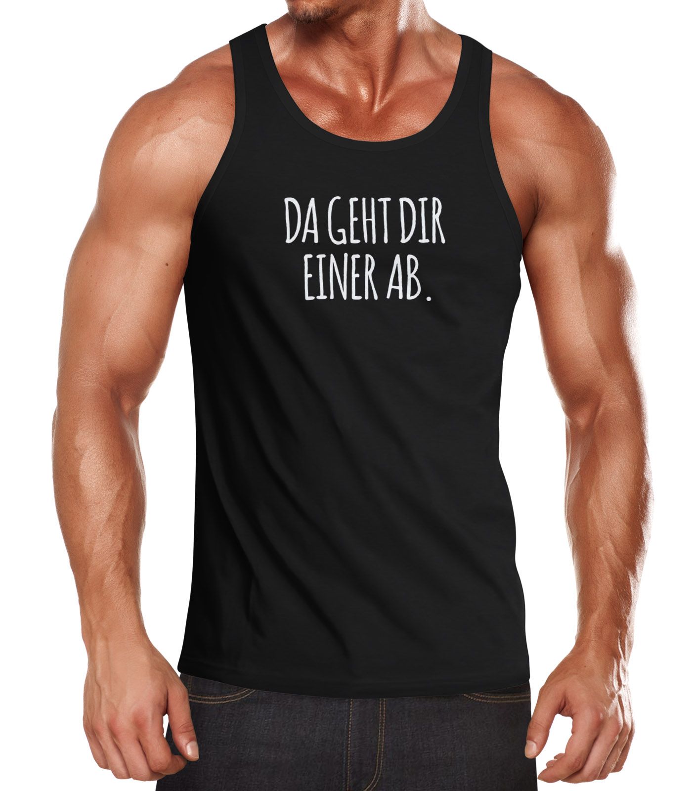 Herren Tanktop mit Spruch "Da geht dir einer ab." Moonworks®