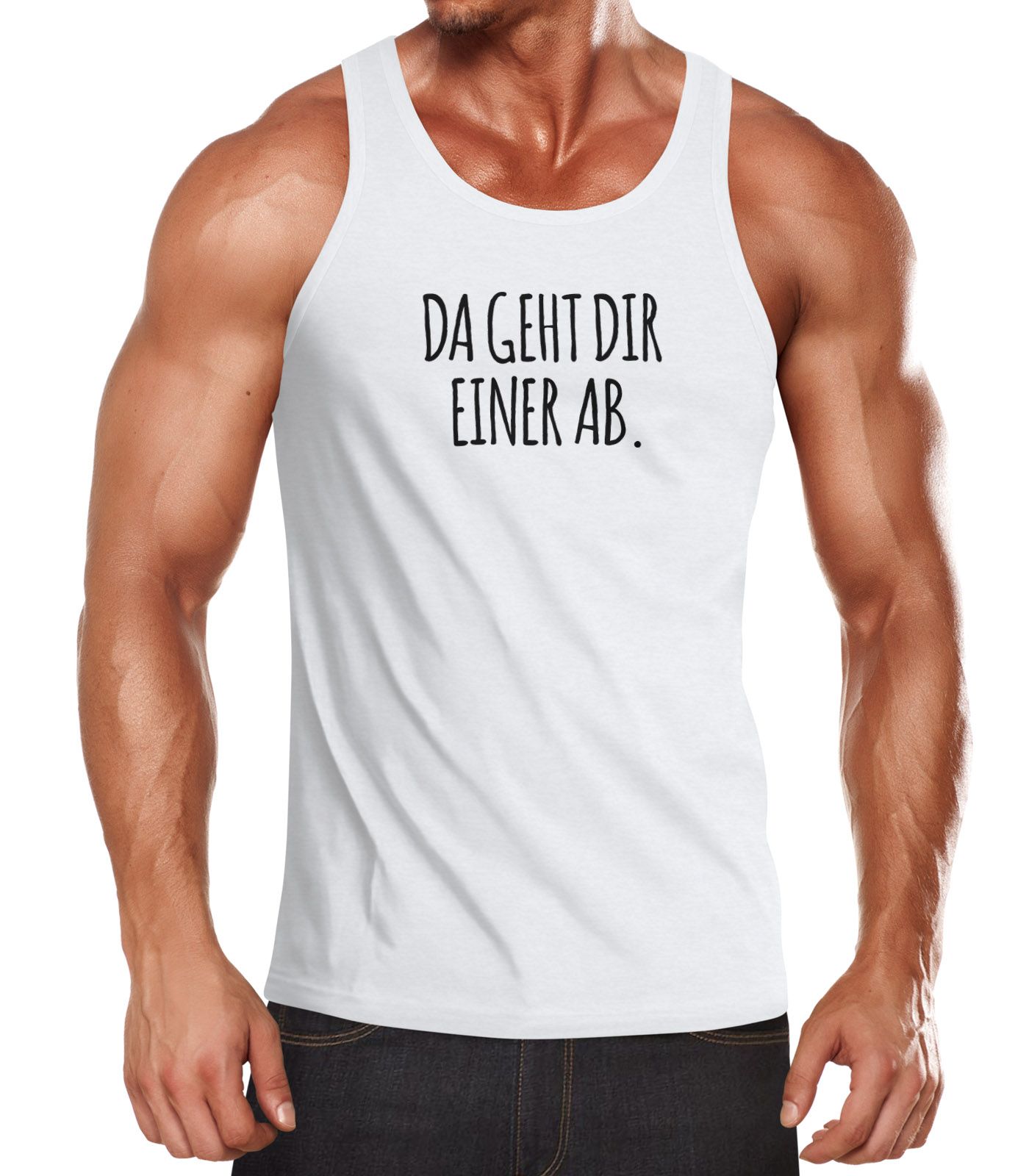 Herren Tanktop mit Spruch "Da geht dir einer ab." Moonworks®