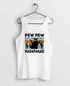 Herren Tanktop Pew Pew Madafakas Katze Cat crazy verrückt lustig Muscle Shirt Achselshirt Moonworks®preview