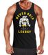 Herren Tanktop Print Aufdruck Bedruckt Never Skip Legday Fitness Sport lustig Muscle Shirt Achselshirt Moonworks®preview