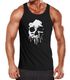 Herren Tanktop Print Totenkopf Skull Blood Blut Paint Badge Trägershirt Achselshirt Sport Fitness Moonworks®preview