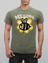 Herren Vintage-Shirt Aufdruck Bee Happy Biene Blume Graffiti Schriftzug Fashion Streetstyle Neverless®preview