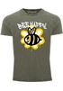 Herren Vintage-Shirt Aufdruck Bee Happy Biene Blume Graffiti Schriftzug Fashion Streetstyle Neverless®preview