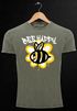 Herren Vintage-Shirt Aufdruck Bee Happy Biene Blume Graffiti Schriftzug Fashion Streetstyle Neverless®preview