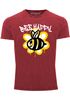 Herren Vintage-Shirt Aufdruck Bee Happy Biene Blume Graffiti Schriftzug Fashion Streetstyle Neverless®preview