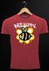 Herren Vintage-Shirt Aufdruck Bee Happy Biene Blume Graffiti Schriftzug Fashion Streetstyle Neverless®preview