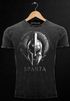 Herren Vintage Shirt Aufdruck Sparta Helm Krieger Warrior Printshirt T-Shirt Used Look Slim Fit Neverless® preview