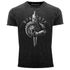 Herren Vintage Shirt Aufdruck Sparta Spartaner-helm Krieger Warrior Schwert Schild Löwe Printshirt T-Shirt Used Look Slim Fit Neverless® preview