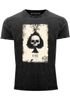Herren Vintage-Shirt Bedruckt Totenkopf Skull Spielkarte Pik Ass Kartenspiel Printshirt Used Look Neverless®preview