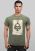Herren Vintage-Shirt Bedruckt Totenkopf Skull Spielkarte Pik Ass Kartenspiel Printshirt Used Look Neverless®preview