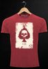 Herren Vintage-Shirt Bedruckt Totenkopf Skull Spielkarte Pik Ass Kartenspiel Printshirt Used Look Neverless®preview