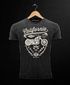 Herren Vintage Shirt Biker Motorrad Schriftzug California Full Tank Used Look Slim Fit Neverless® preview