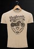 Herren Vintage Shirt Biker Motorrad Schriftzug California Full Tank Used Look Slim Fit Neverless® preview