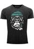 Herren Vintage Shirt Gorilla Affe Monkey Captain Sailor Seemann Printshirt T-Shirt Aufdruck Used Look Neverless®preview