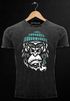 Herren Vintage Shirt Gorilla Affe Monkey Captain Sailor Seemann Printshirt T-Shirt Aufdruck Used Look Neverless®preview